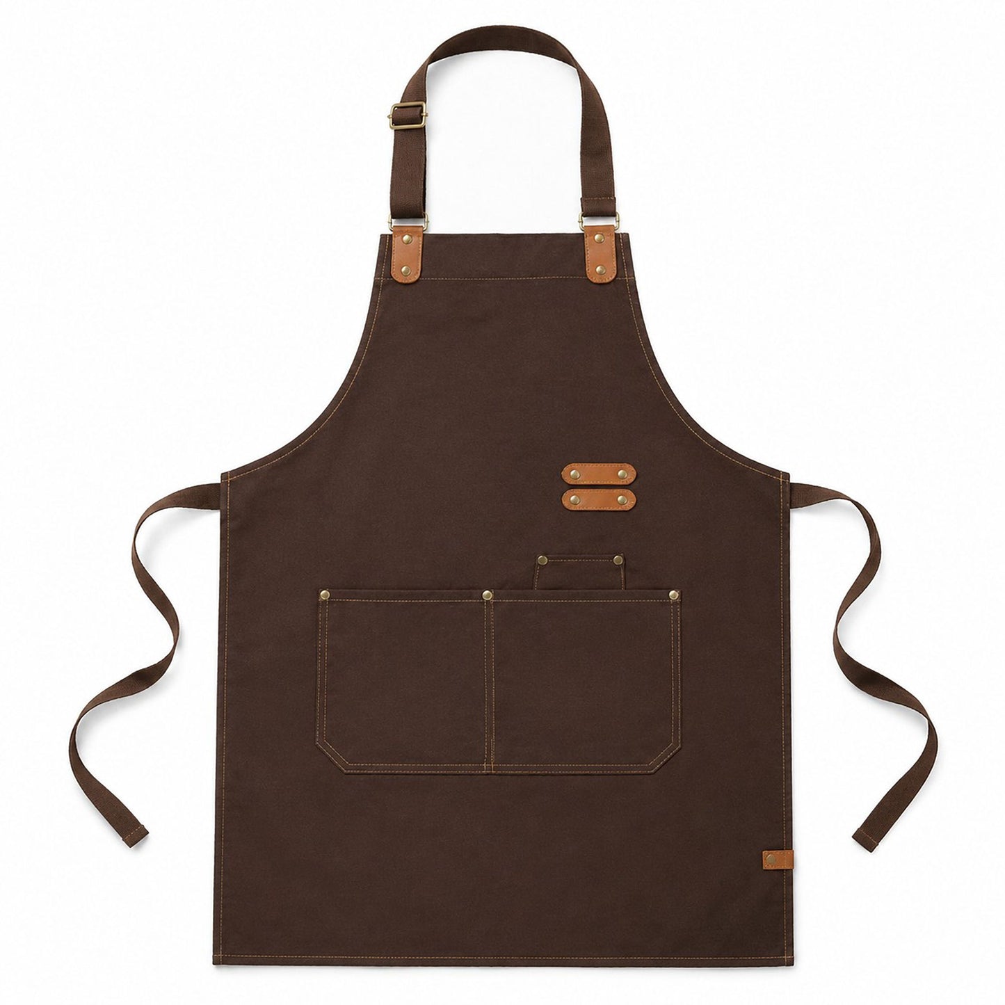 Water Resistant Canvas Bib Apron with Adjustable Straps and Pockets
