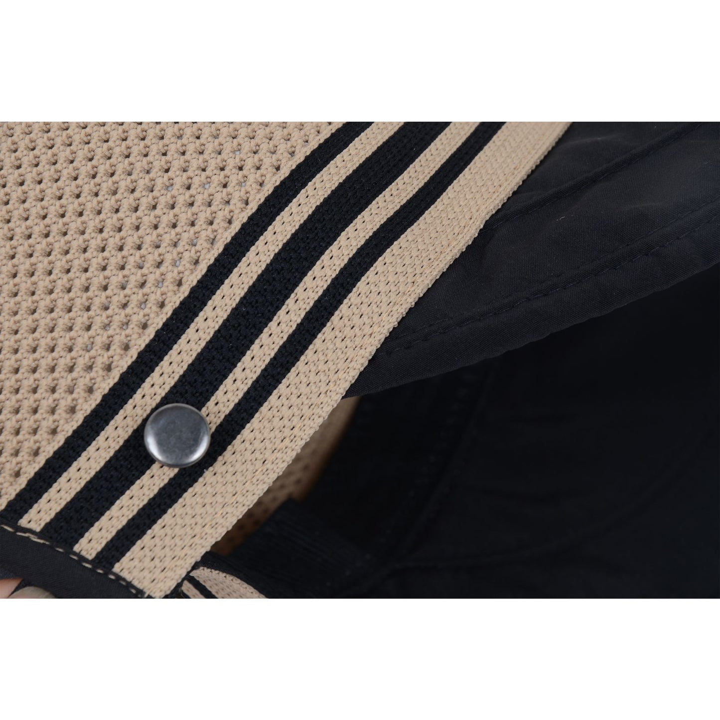 Breathable Mesh Sun Visor Cap with Ponytail Slot Adjustable Strap and Wide Brim for Outdoor Hiking and Summer Travel