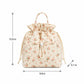 Insulated Drawstring Lunch Bag with Pockets, Top Handles and Shoulder Strap