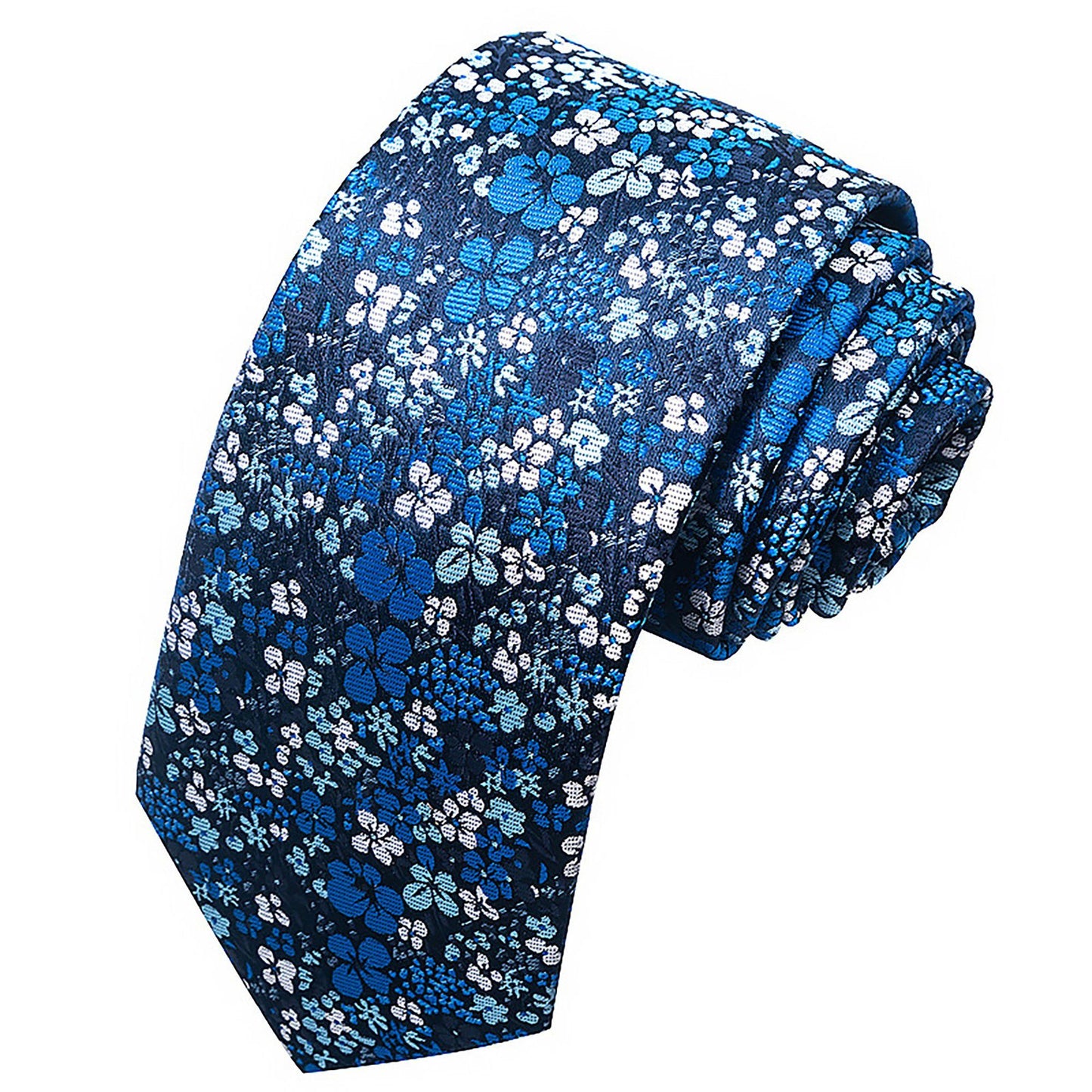 Men's Floral Print Tie with Woven Botanical Pattern and Classic Tapered Design