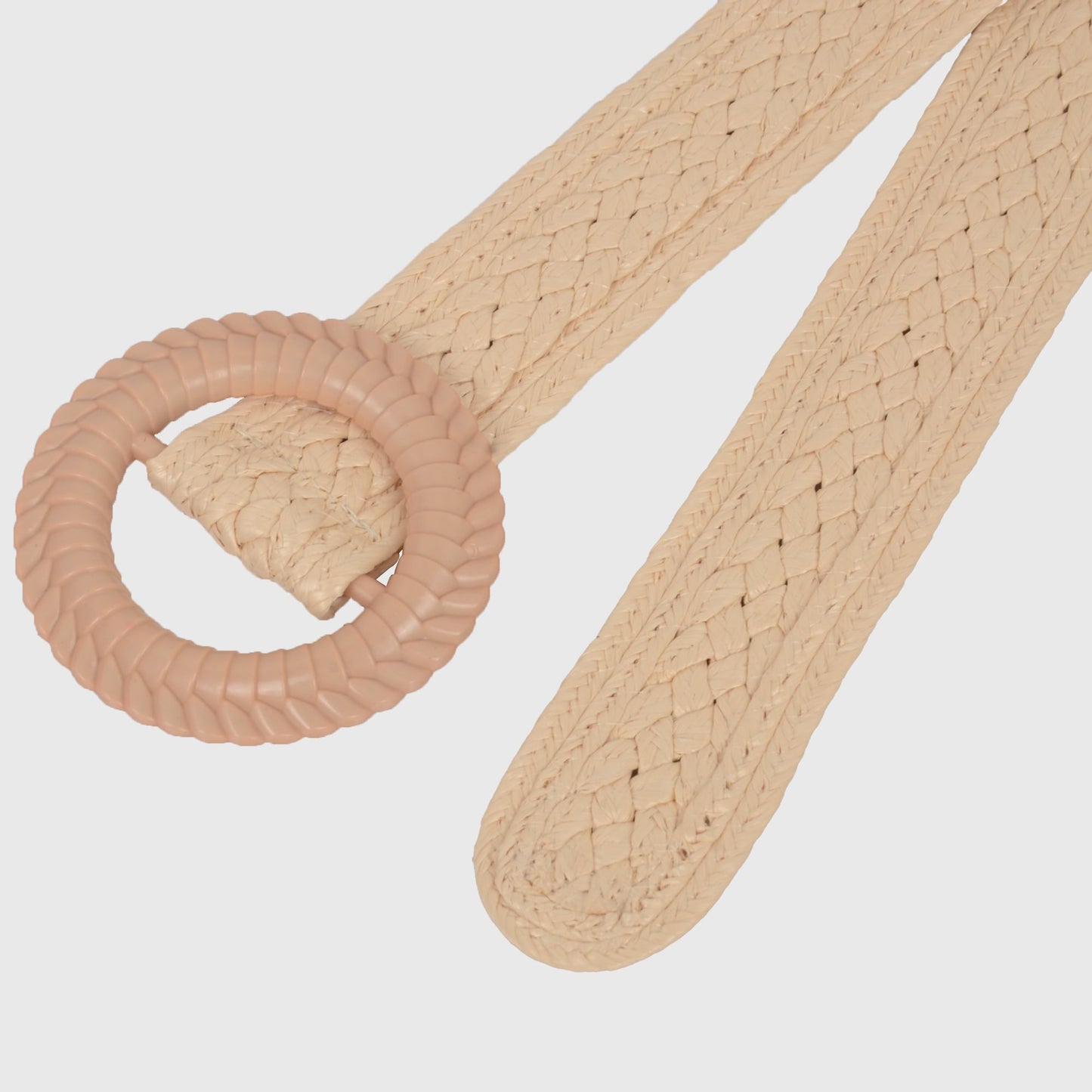 Bohemian Style Woven Belt with Round Plastic Buckle