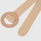 Bohemian Style Woven Belt with Round Plastic Buckle