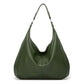 Large Slouchy Hobo Shoulder Bag with Zip Closure and Inner Pockets