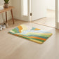 Tufted Floor Mat with Leaf Pattern Non Slip Backing Soft Plush Decorative Indoor Entryway Bathroom Rug