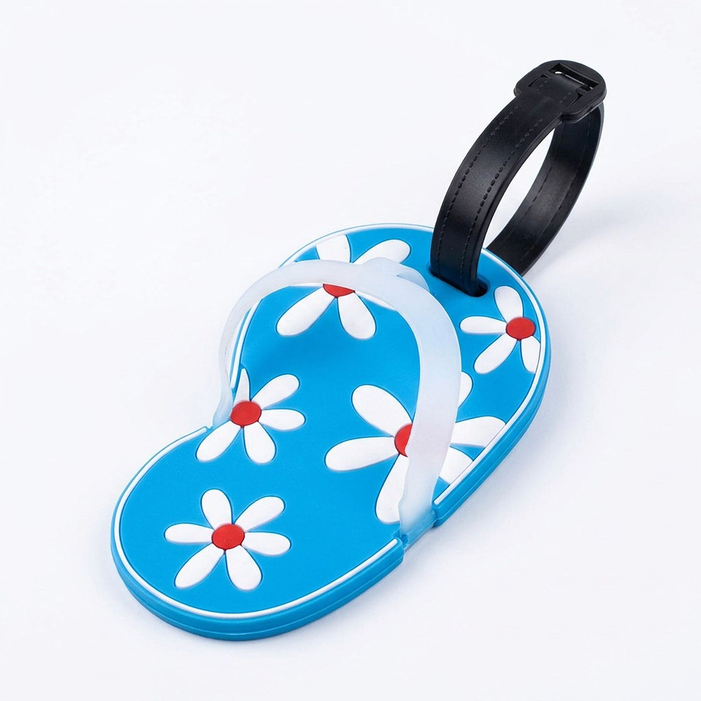 3 Pack Floral Flip Flop Luggage Tags with Attachment Straps