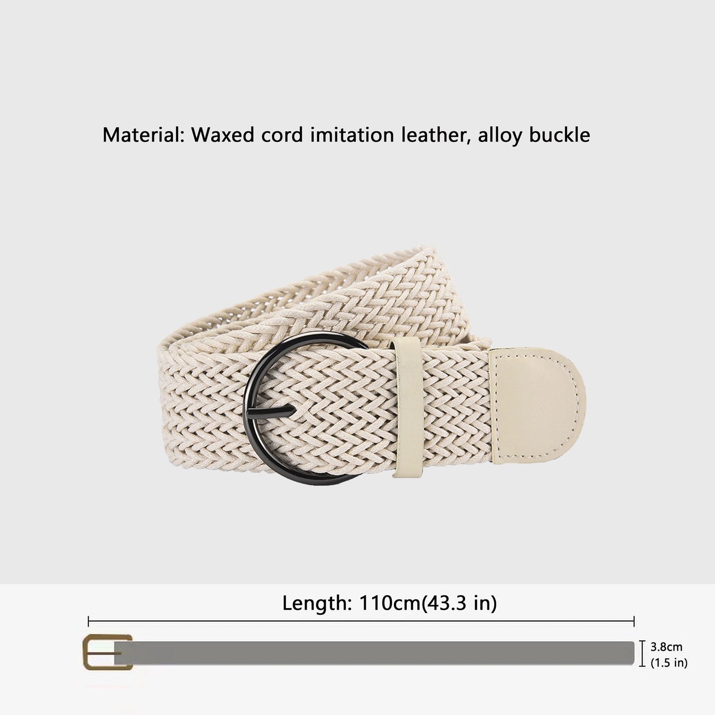 Chic Woven Womens Belt with Alloy Buckle