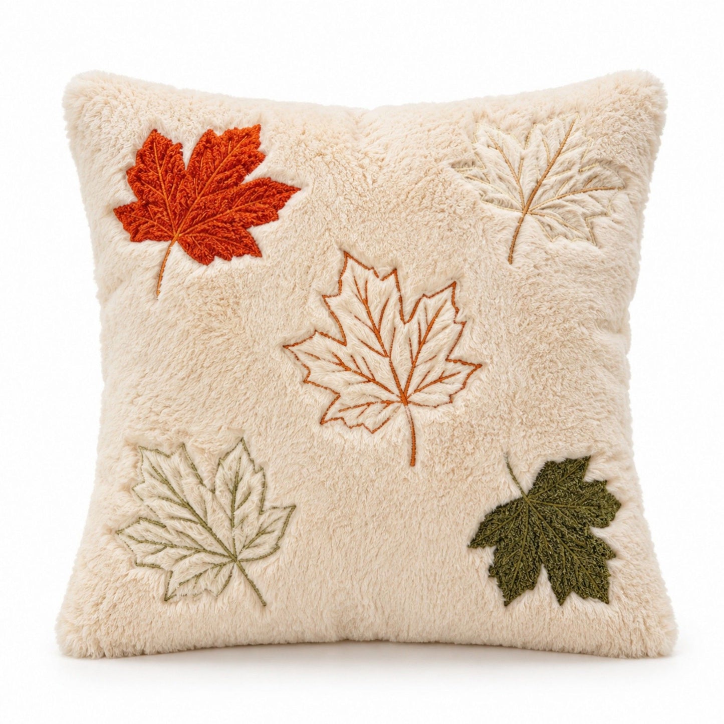 Autumn Pumpkin Maple Leaf Throw Pillow Cover Square Plush Cushion Cover