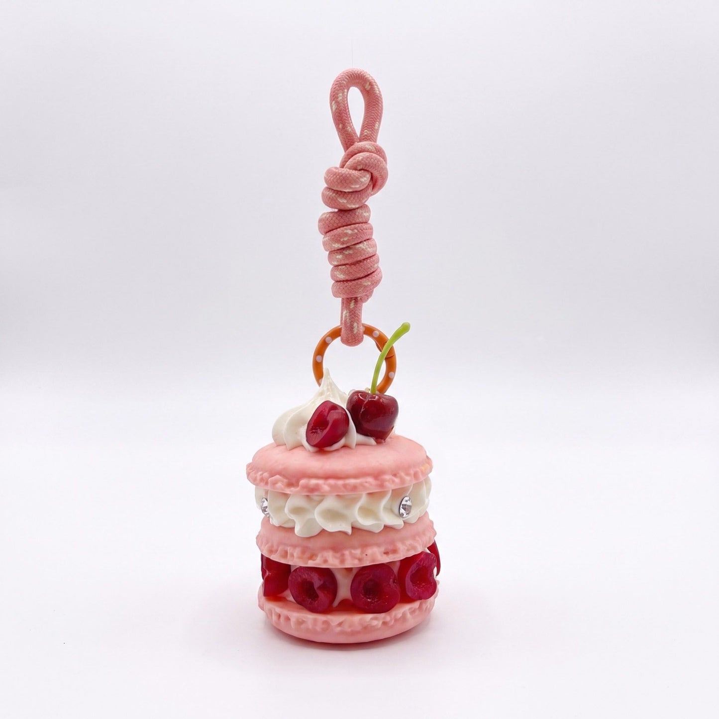 Bag Charm with Hanging Loop and Decorative Dessert Accent