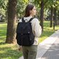 Canvas Flap Backpack with Drawstring Closure Side Pockets and Adjustable Shoulder Straps