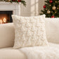 Plush Embroidered Christmas Tree Throw Pillow Cover 18 x 18 Inch Holiday Decor