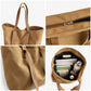 Large Canvas Tote Bag with Zip Closure Shoulder Straps for Work and Travel