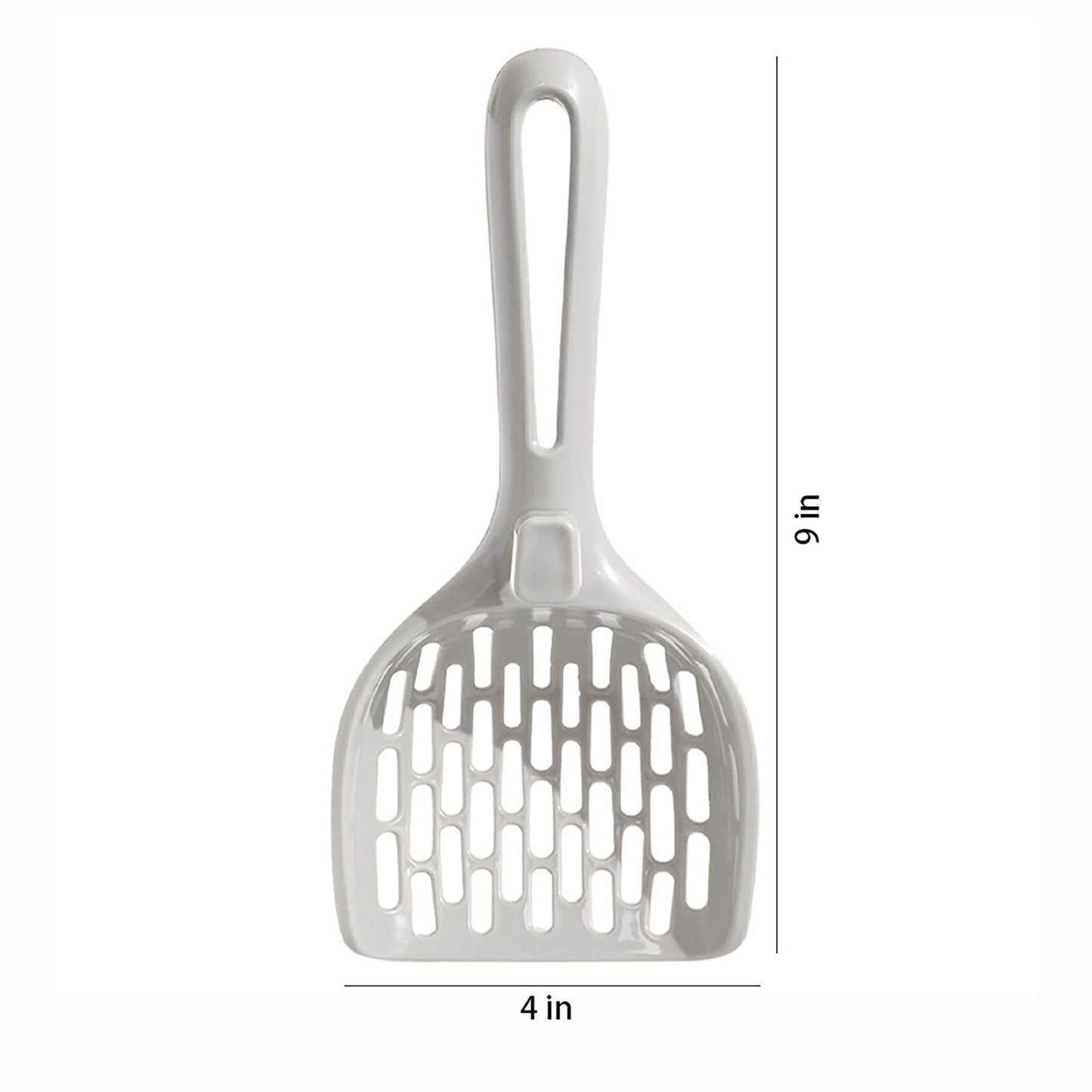 Plastic Cat Litter Scoop with Sifter Slots and Hanging Handle
