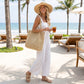 Soft Woven Shoulder Tote Bag with Zip Top and Double Shoulder Handles