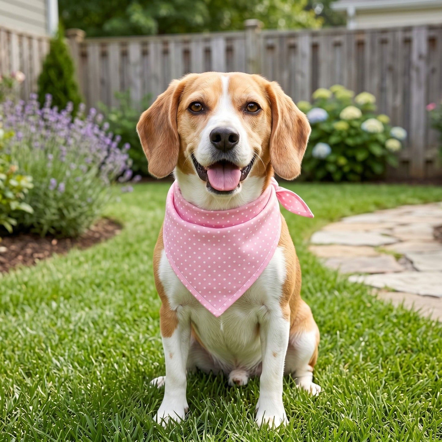 Polka Dot Pet Bandana, Soft Cotton Dotted Scarf Bib for Small Medium Dogs Cats