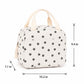 Floral Corduroy Insulated Lunch Tote Bag with Front Pocket and Zip Closure