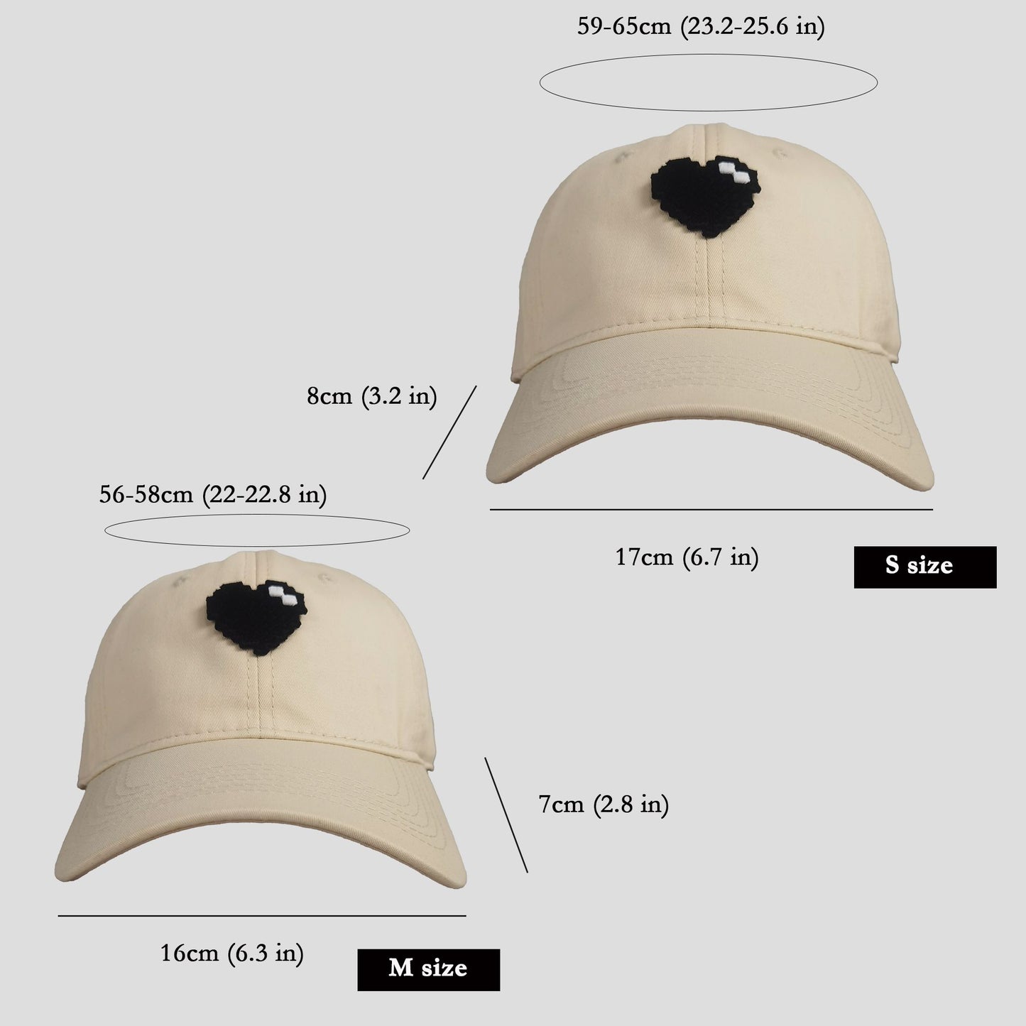Women's Pixel Heart Wide - Brim Baseball Cap