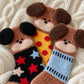 Puppy Fuzzy Crew Socks 3-Pair Set US 5-10.5