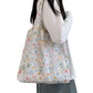 Embroidered Floral Tote Bag for Women, Lightweight Canvas Shoulder Bag for Everyday Use