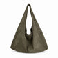 Large Faux Suede Hobo Shoulder Bag with Magnetic Closure and Interior Zip Pocket