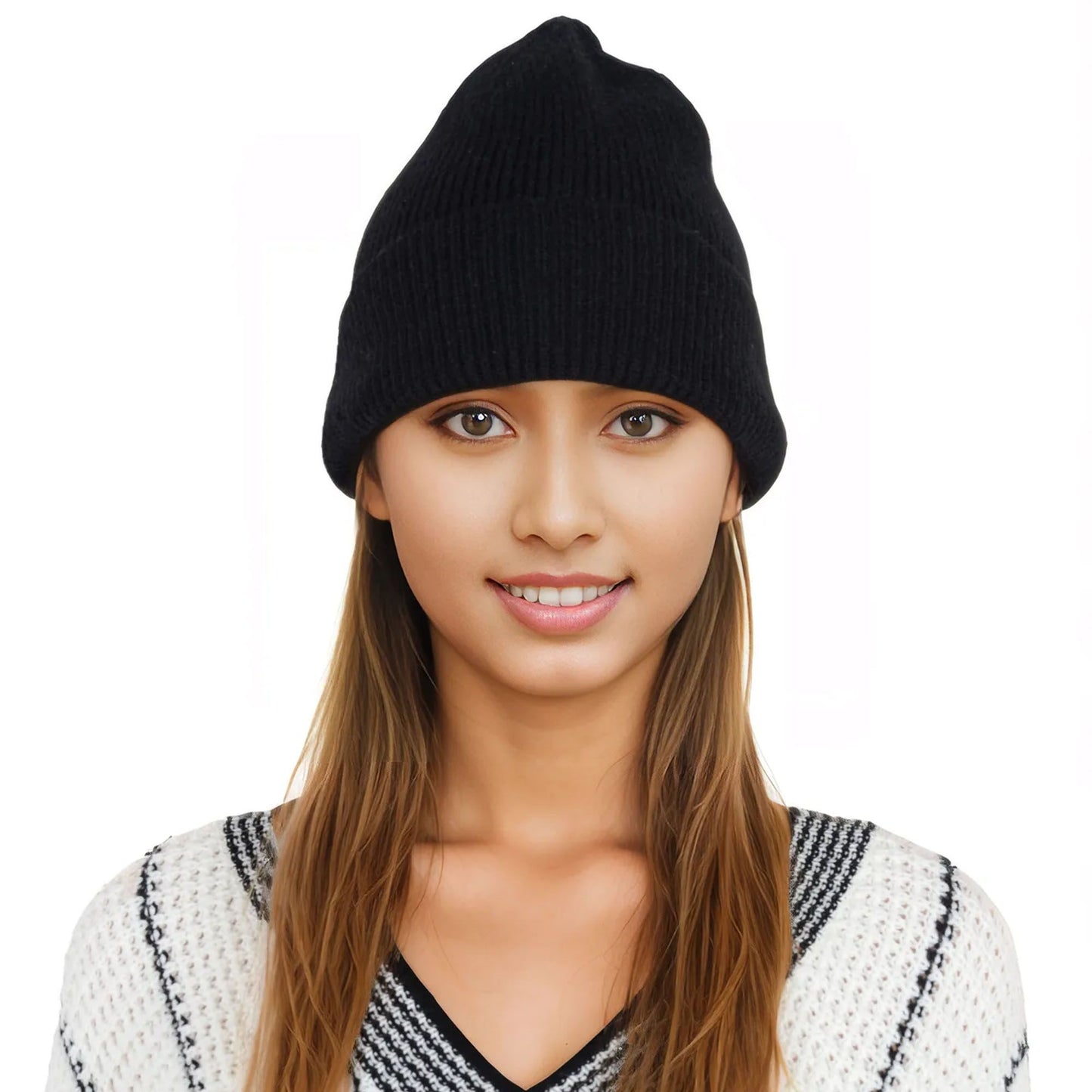 Warm Winter Knit Cuffed Beanie Cap