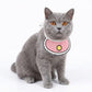 Pet Bib Collar Soft Adjustable Knit Bandana with Colorful Embroidered Design for Cats and Dogs
