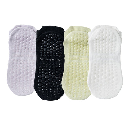 4-Pack Mesh Top Non-Slip Yoga Socks with Full Sole Grips and Breathable Lightweight Fabric