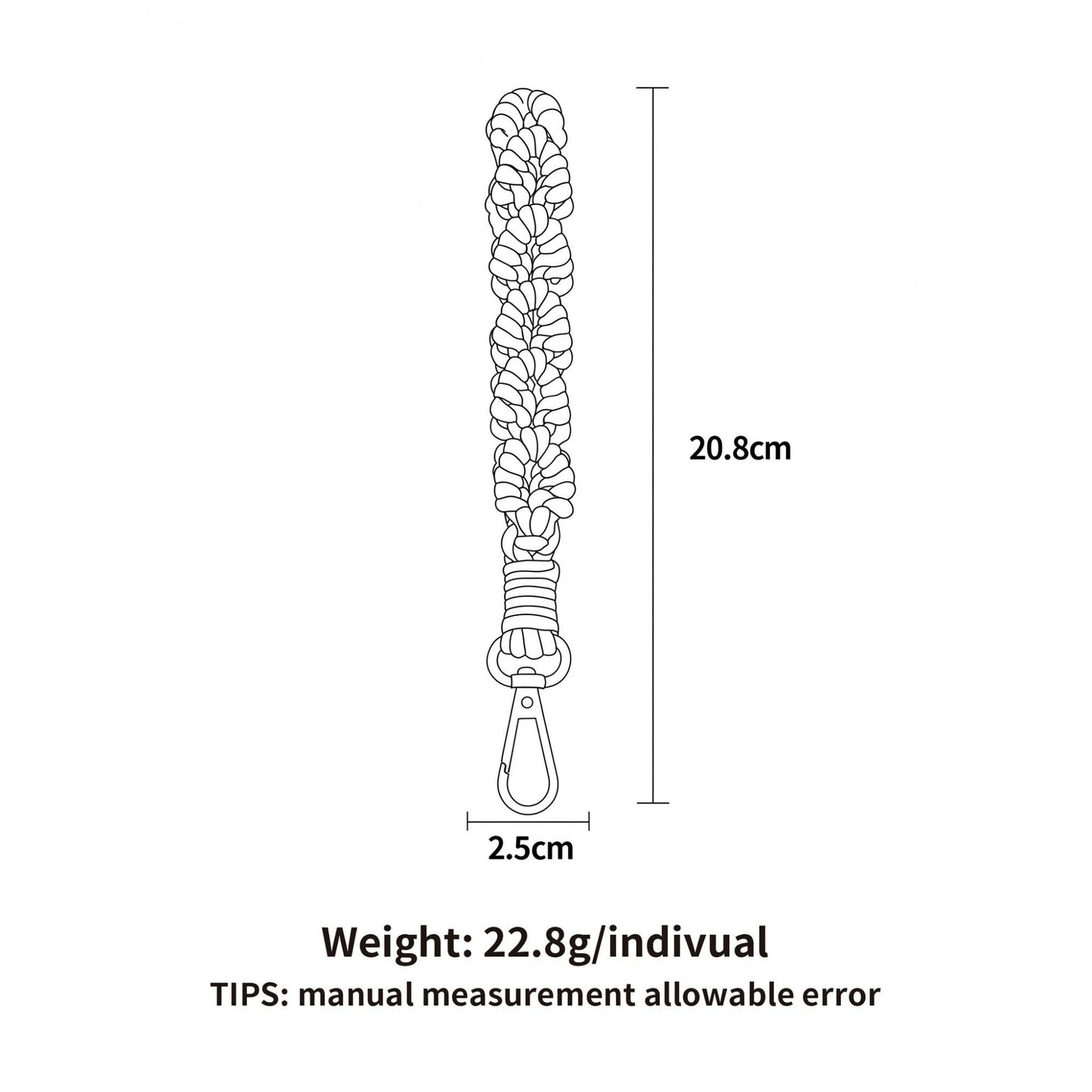 Knotted Macrame Wrist Strap with Swivel Clasp