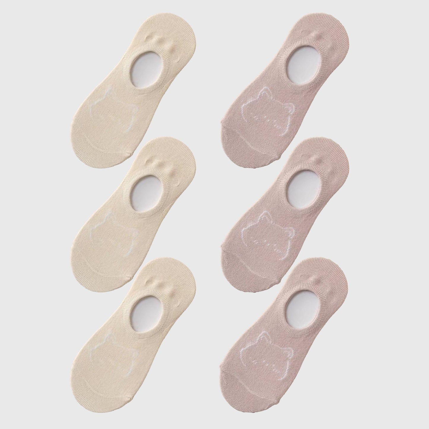 Non-slip No Show Socks 6pk Invisible Liner Adorable Bear