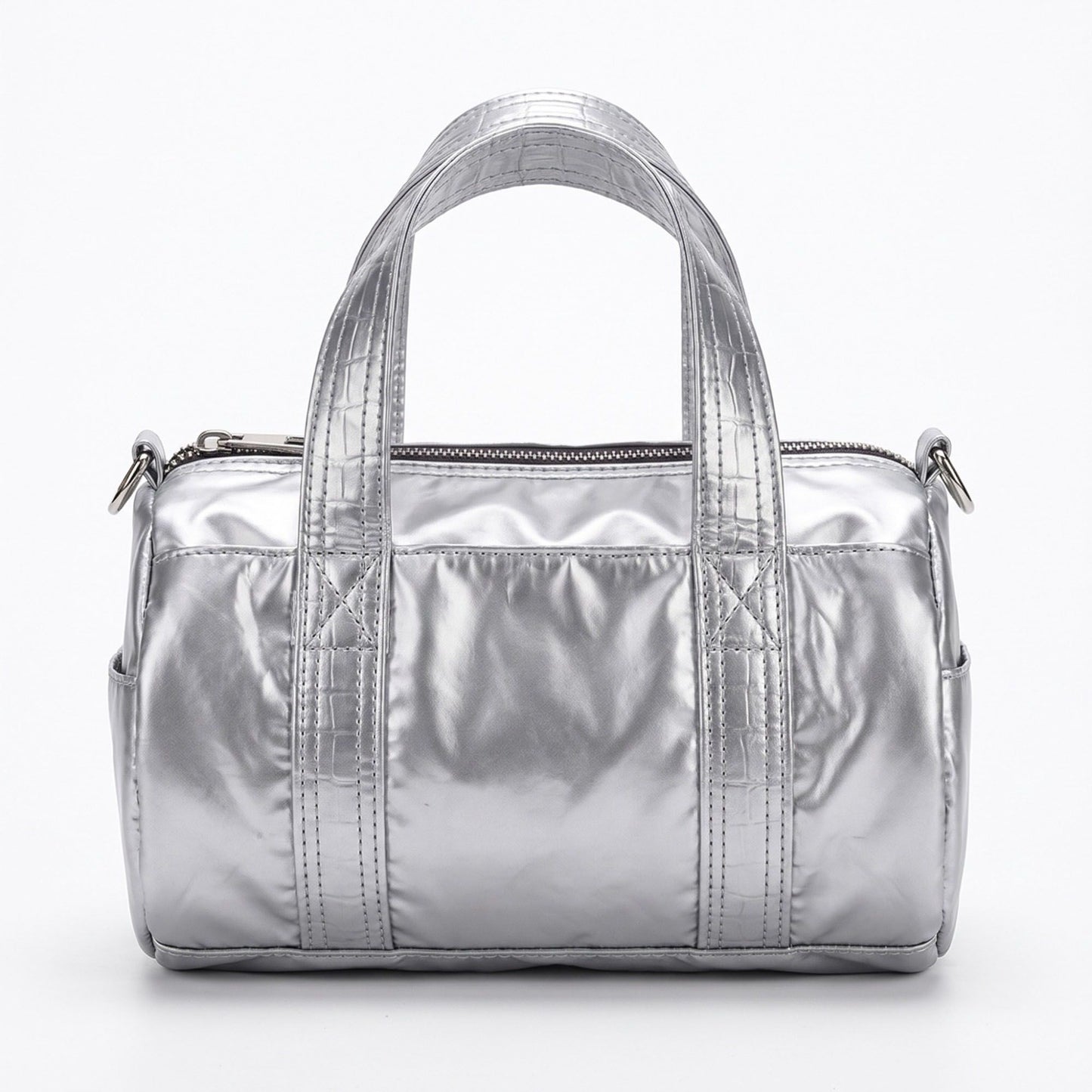 Mini Barrel Satchel Bag with Detachable Crossbody Strap