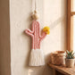 Cactus Macrame Keychain with Tassel Bag Charm