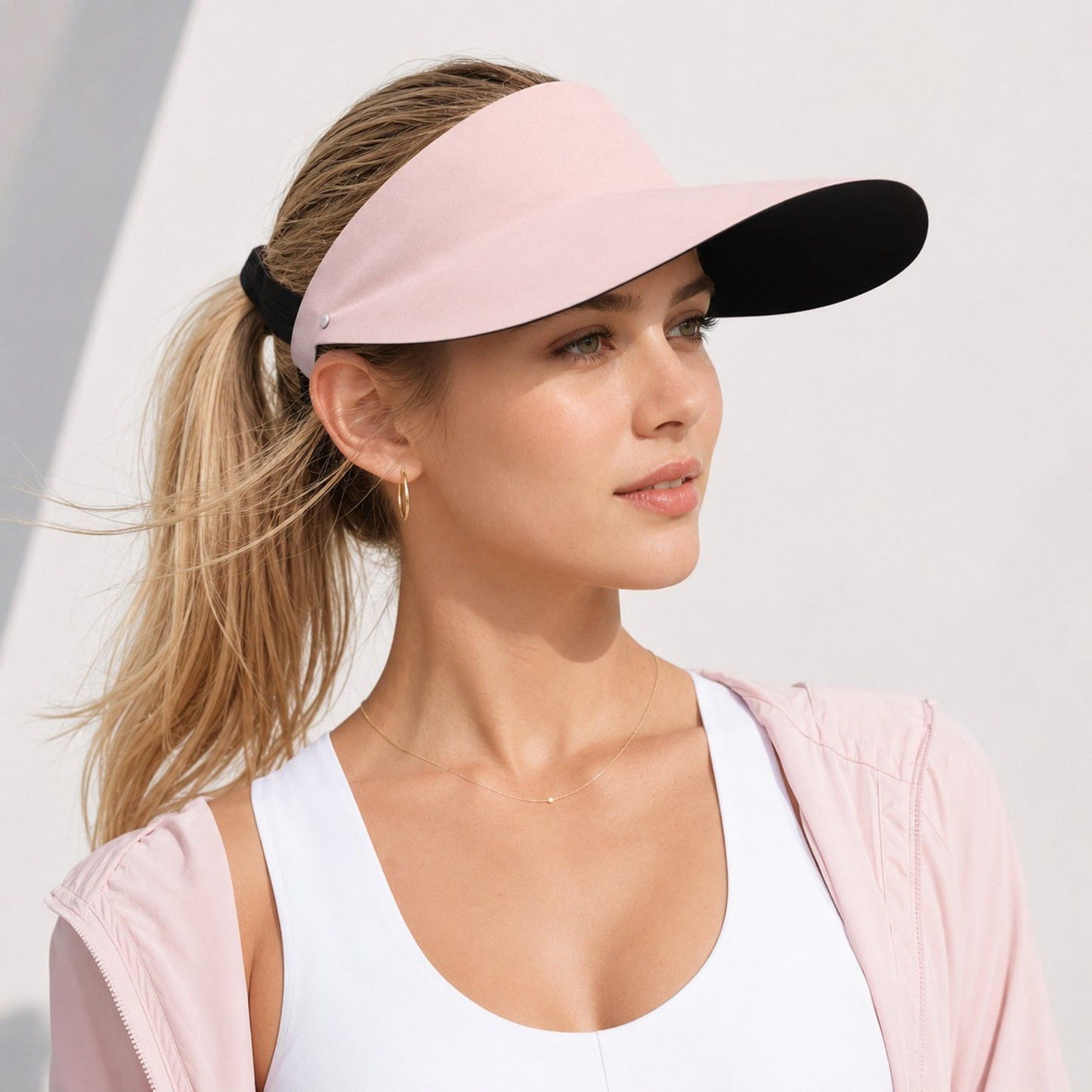 Foldable Packable Wide Brim Sun Visor Hat with Roll Up Travel Design