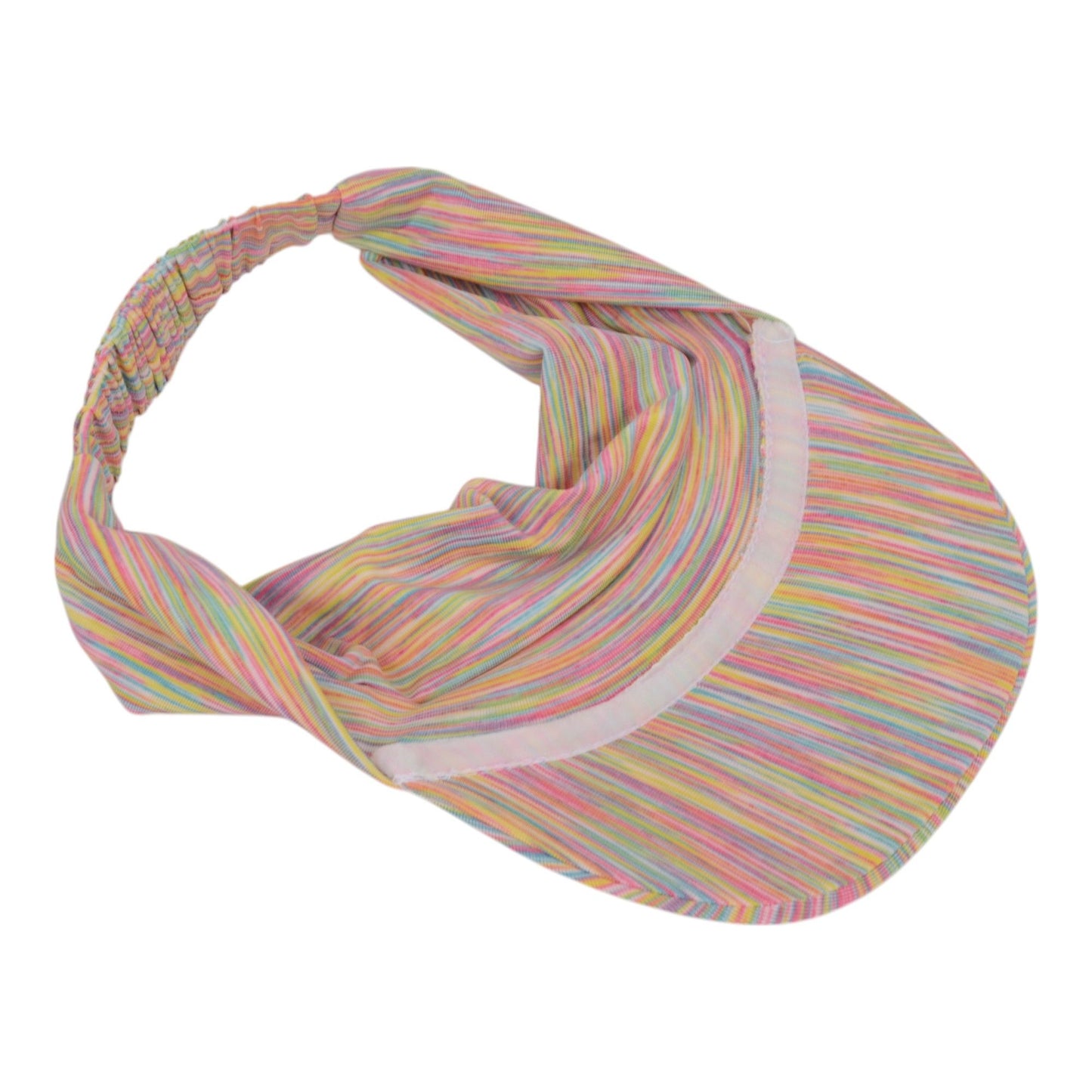 Stretchy UV Protection Sports Visor Hat Lightweight Rainbow Stripe Design for Hiking Beach Running Outdoor Travel