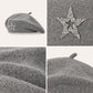 Rhinestone Star Embellished Knit Wool Beret