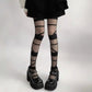 Sheer Tights with Wrapped Ribbon Illusion and Gothic Layered Design