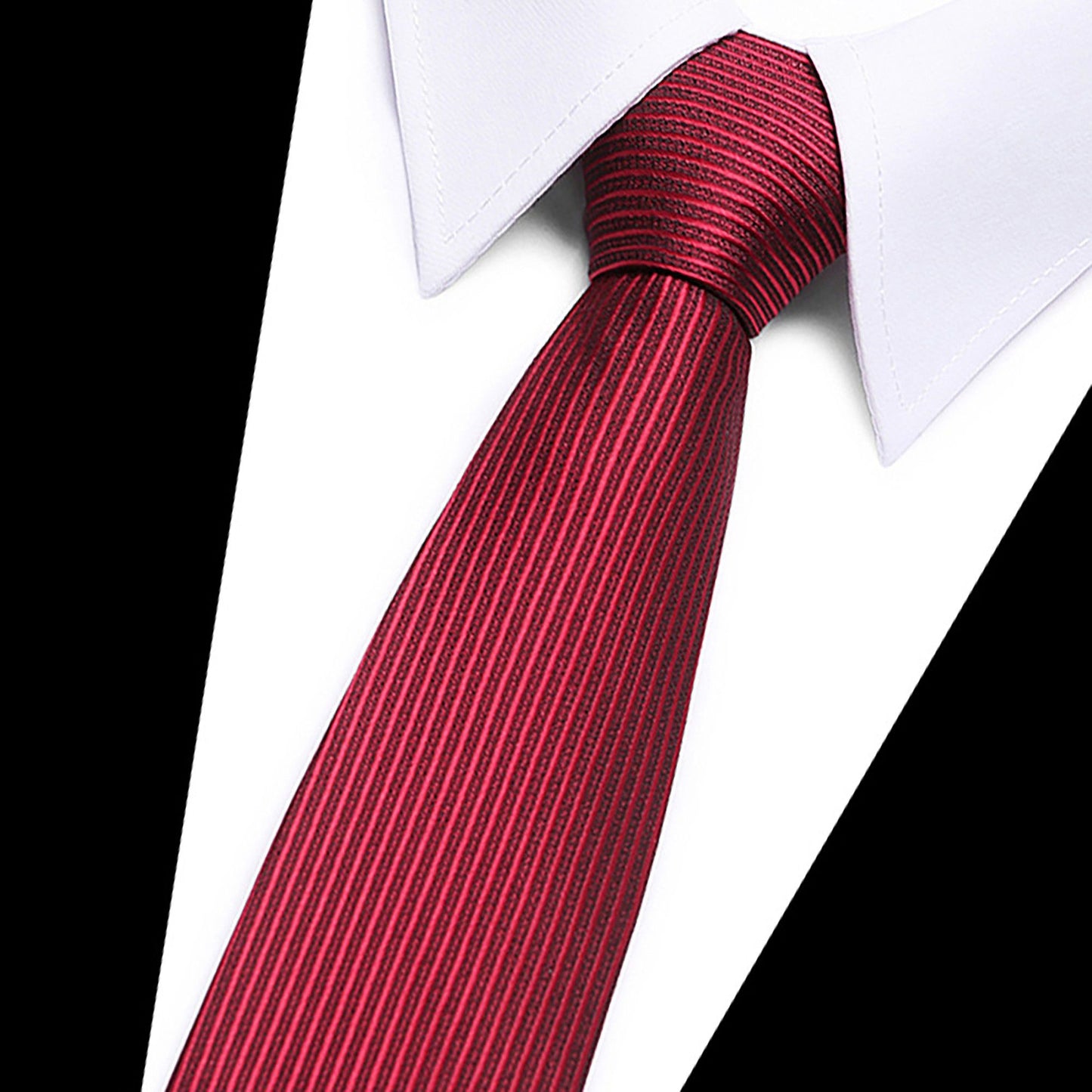 Men's Subtle Ribbed Texture Solid Tie Classic Necktie 57 Inch Length 3.1 Inch Width Formal Business Accessory