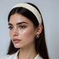 2pcs Women's Padded Satin Fashion Headband with Pearl Design and Crystal Bead Embellishments 6.3x4.7x1.2in