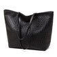 Woven Tote Bag Large Shoulder Handbag with Zipper Closure and Interior Pocket