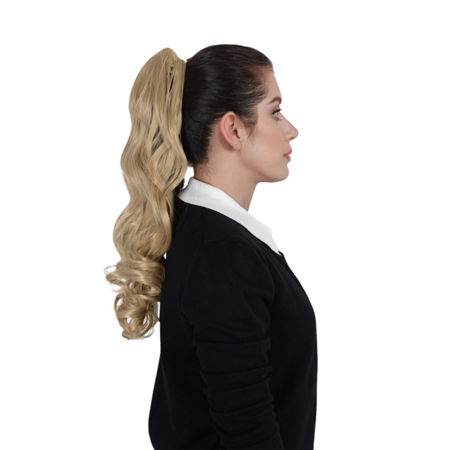 Claw Clip Ponytail Extensions for Women 23 Inch Long Wavy Fluffy Synthetic Ponytail Hairpiece