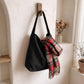 Faux Suede Hobo Shoulder Bag with Long Strap