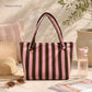 Striped Terry Cloth Tote Bag Roomy Beach and Travel Shoulder Carryall