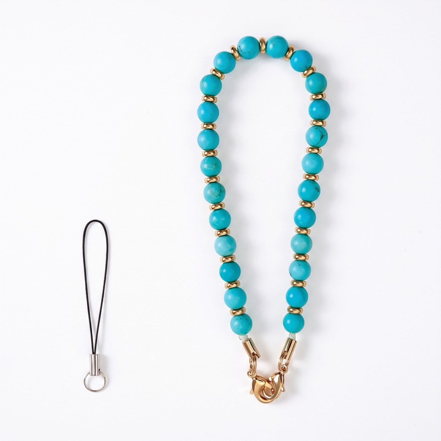 Beaded Wrist Strap with Clasps for Phones and Bags