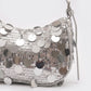 Sequin Crescent Shoulder Bag with Disc Paillette Details and Slim Strap
