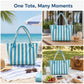 Striped Terry Cloth Tote Bag Roomy Beach and Travel Shoulder Carryall