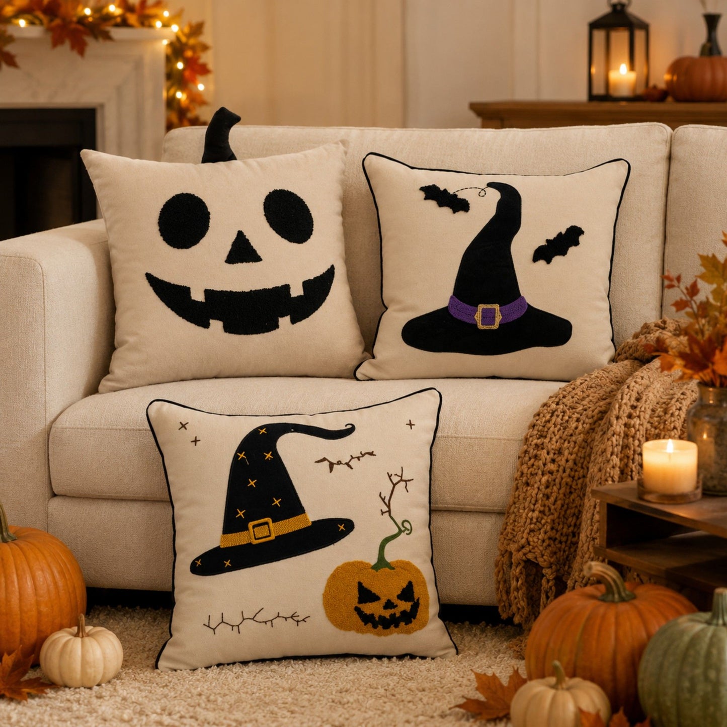 Halloween Throw Pillow Cover Square Decorative Cushion Cover