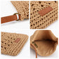 Textured Woven Crossbody Bag with Adjustable Strap Zip Closure and Slip Pocket