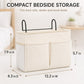 Hanging Bedside Storage Caddy with Hooks and Multiple Pockets Bed Rail Organizer