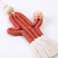 Cactus Macrame Keychain with Tassel Bag Charm