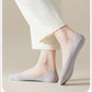 5 Pairs Women No Show Mesh Panel Socks Low Cut Stretch Cotton Liner Non-Slip Design for Ballet Flats and Loafers