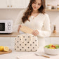 Heart Print Corduroy Insulated Lunch Bag with Handles and Zip Closure