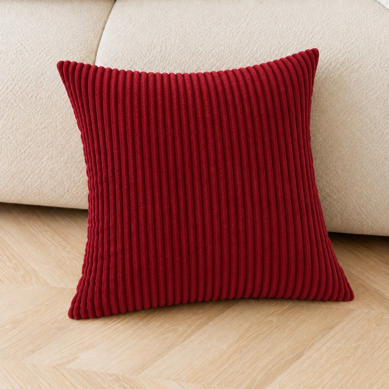 2 Pack Soft Corduroy Throw Pillow Covers 18 x 18 Inch and 12 x 20 Inch